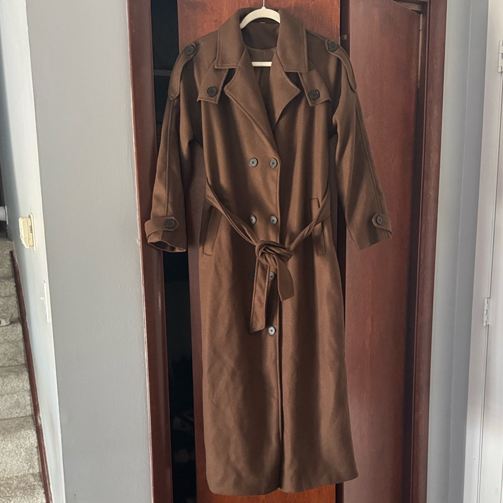 NWT COMMENSE BROWN TRENCH COAT